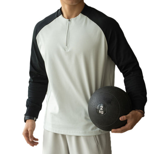 Playera Manga Larga con Cierre y Contraste de Colores para Hombre - Image 3