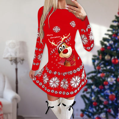 Vestido Navideño Cuello Redondo Manga Larga - Image 6