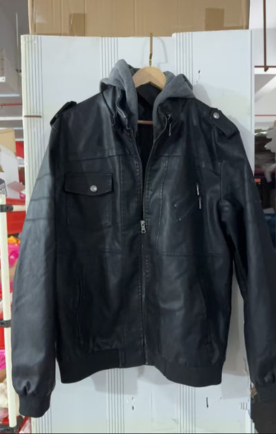 Chaqueta de Cuero PU Lavable para Hombre con Forro Removible - Image 10