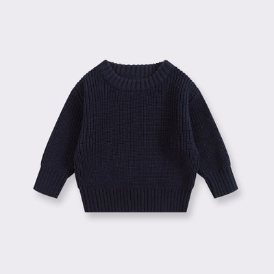 Suéter Básico de Cuello Redondo para Niñas - Colores Lisos - Image 13