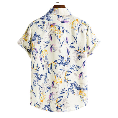 Camisa Casual de Manga Corta con Estampado Floral para Hombre - Image 14