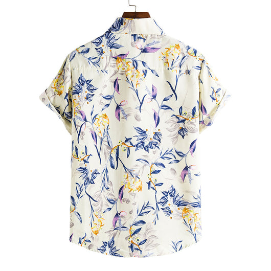 Camisa Casual de Manga Corta con Estampado Floral para Hombre - Image 14