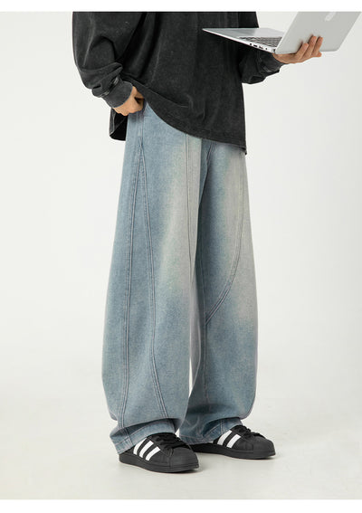 Pantalones Vaqueros Anchos Lavados para Hombre - Corte Holgado Casual - Image 9