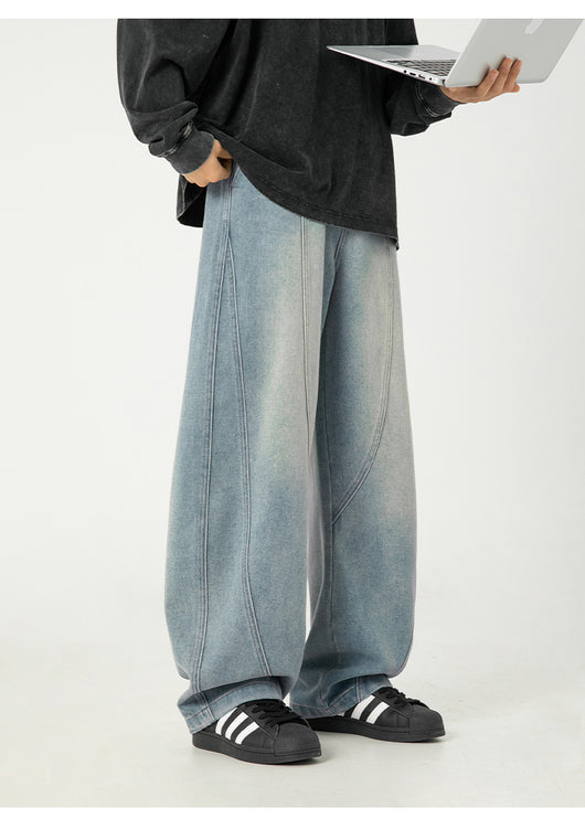 Pantalones Vaqueros Anchos Lavados para Hombre - Corte Holgado Casual - Image 9