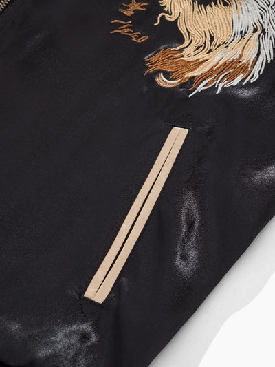 Chaqueta Béisbol Bordada con Zorro de Nueve Colas y Rey León - Image 12