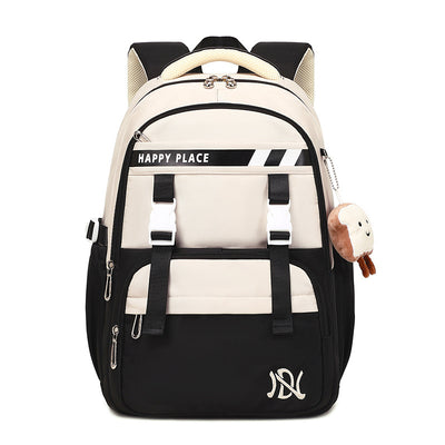 Mochila Escolar Preppy Minimalista Resistente a Manchas - Image 5