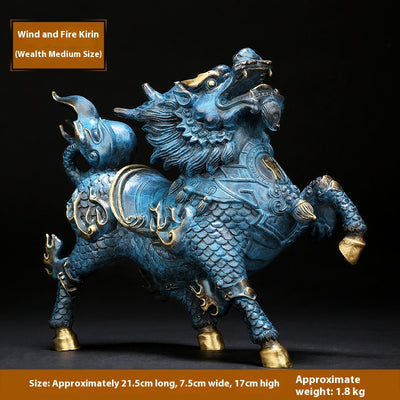 Par de Ornamentos Feng Shui Fire Kirin en Cobre - Decoración del Hogar - Image 8