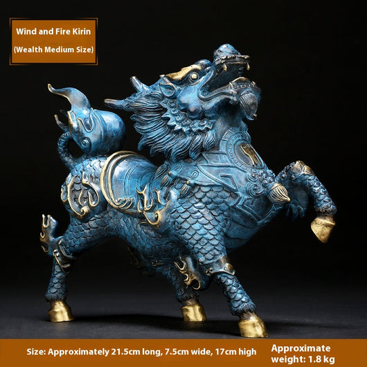 Par de Ornamentos Feng Shui Fire Kirin en Cobre - Decoración del Hogar - Image 8