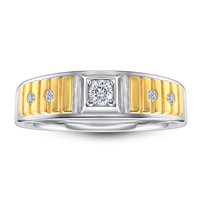 Anillo de Plata Esterlina Chapado en Platino con Zirconia para Hombre - Image 12