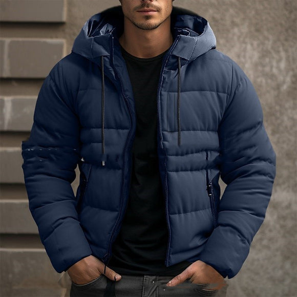Chaqueta de Invierno con Capucha para Hombre - Abrigo Casual con Cierre