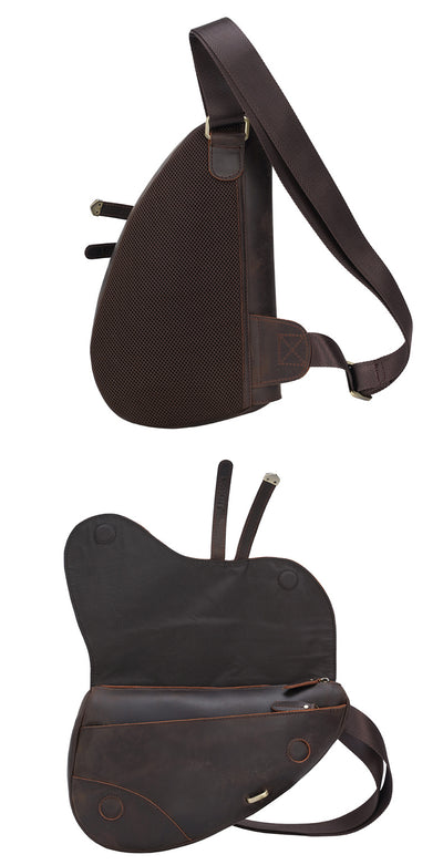 Bolsa de Pecho Retro en Cuero - Mochila Cruzada para Deportes y Viajes - Image 10