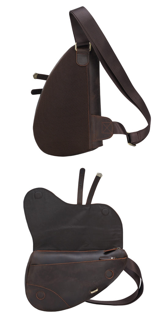 Bolsa de Pecho Retro en Cuero - Mochila Cruzada para Deportes y Viajes - Image 10