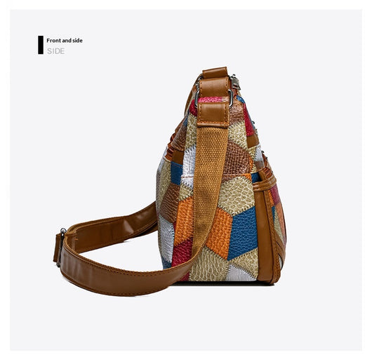 Bolso Bandolera Multicolor con Diseño de Parches Geométricos - Image 24