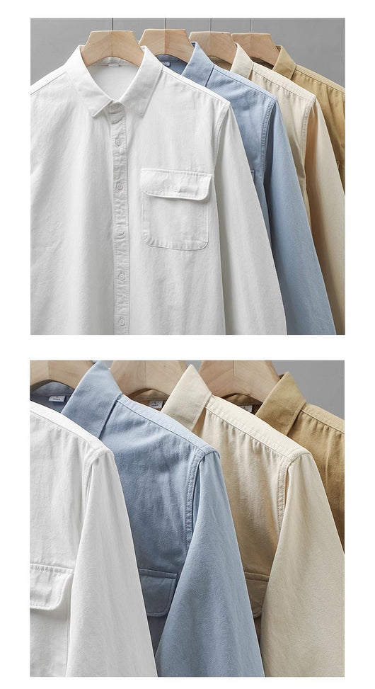 Camisa Blanca de Algodón Premium para Hombre con Bolsillos - Image 8