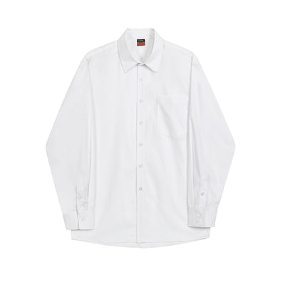 Camisa Casual Holgada de Color Liso Estilo Japonés para Hombre - Image 9