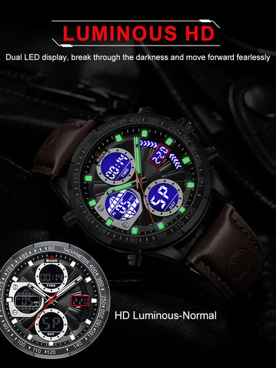 Reloj de Pulsera Deportivo para Hombre con Correa de Cuero PU - Image 17