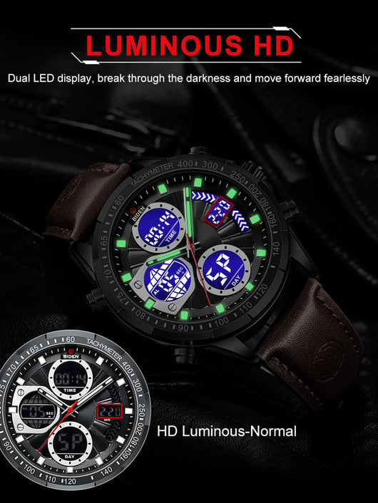 Reloj de Pulsera Deportivo para Hombre con Correa de Cuero PU - Image 17