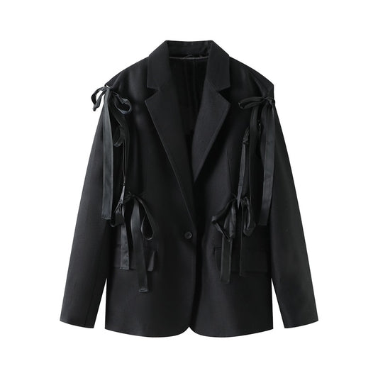 Blazer Vintage Holgado con Cordones