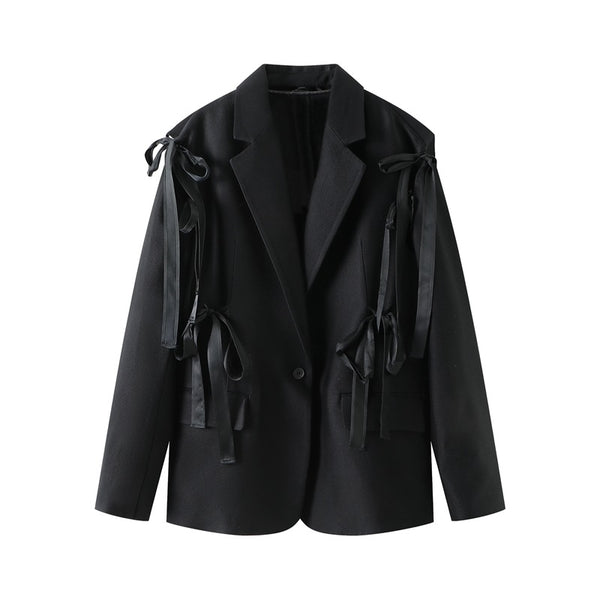 Blazer Vintage Holgado con Cordones