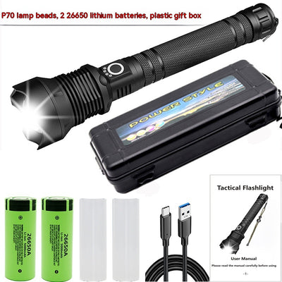 Linterna LED Telescópica XHP70 con Carga USB y Zoom Ajustable - Image 10