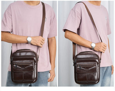 Mochila de Cuero Genuino para Hombre - Diseño Crossover Moderno - Image 11