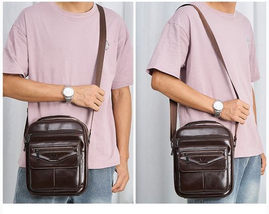 Mochila de Cuero Genuino para Hombre - Diseño Crossover Moderno - Image 11