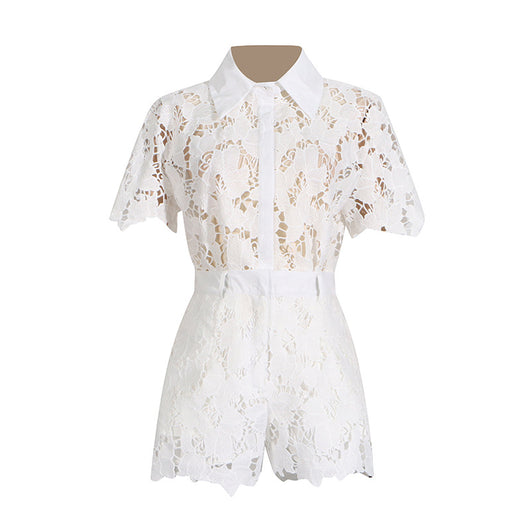 Conjunto de Dos Piezas: Blusa Tipo Solapa y Shorts Casuales para Mujer - Image 25