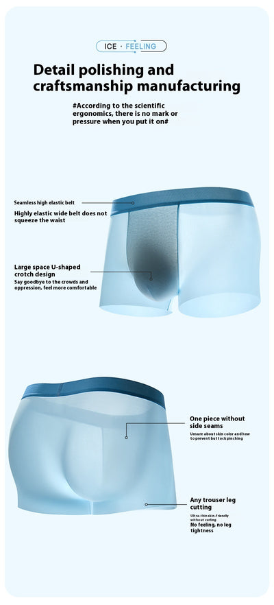 Bóxers Antibacterianos de Seda Fría para Hombre con Entrepierna Refrescante - Image 21