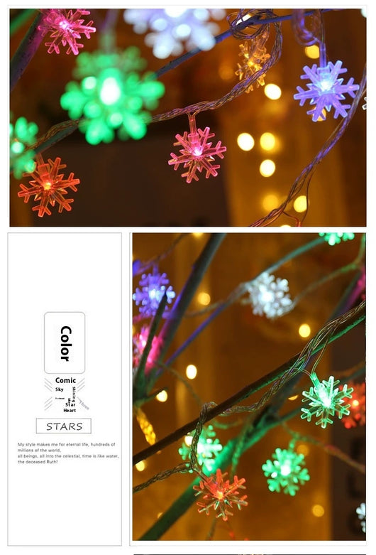Cadena de Luces Solares con Diseño de Copos de Nieve LED - Image 16