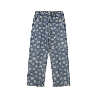 Pantalones Vaqueros Rectos con Estampado Integral para Hombre - Image 9