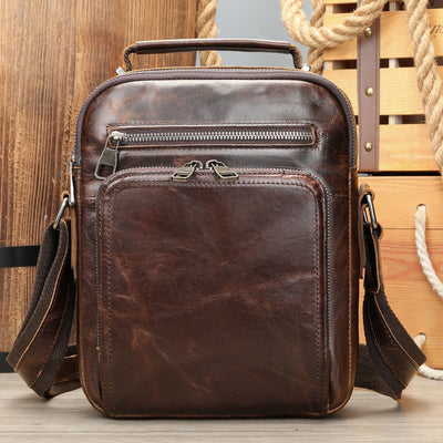 Bolsa Mensajero de Cuero Genuino Vintage Estilo Caballo Loco - Image 14