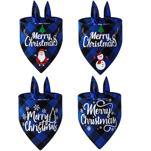 Pañuelo Triangular Navideño para Mascotas - Babero Absorbente Cuadros - Image 9
