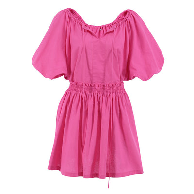 Conjunto de Dos Piezas Lino y Algodón con Blusa Cuello V y Falda Corta - Image 5