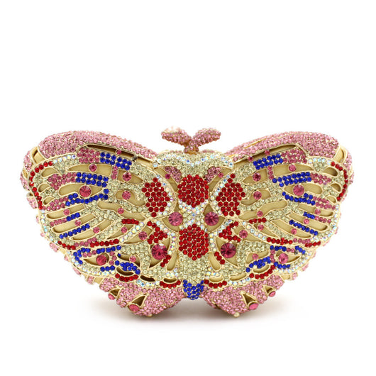 Cartera de Mano Artesanal con Mariposa de Diamantes - Image 8