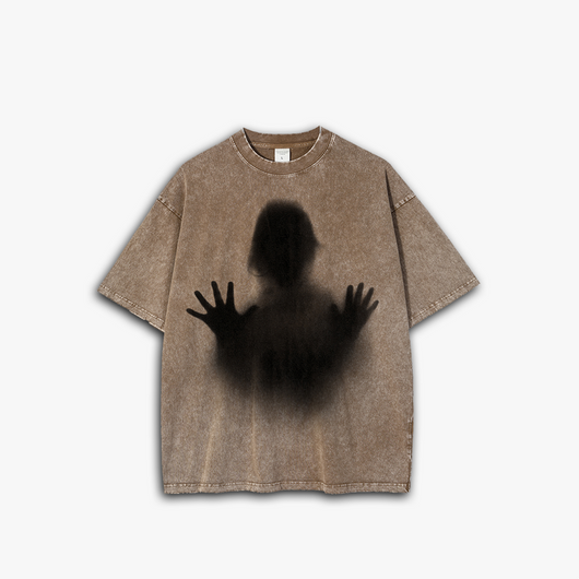 Camiseta Vintage Desgastada Unisex con Estampado Retro