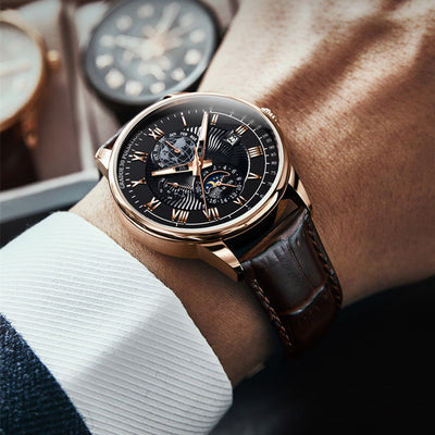 Reloj Mecánico Automático de Moda con Tres Esferas y Seis Agujas - Image 8