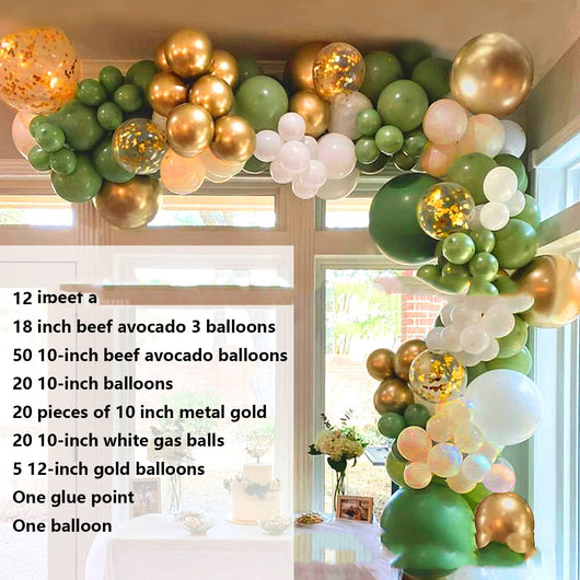 Set de Globos Verdes Aguacate con Formas Decorativas para Fiestas de Cumpleaños - Image 10
