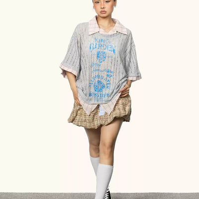 Playera Estampada con Detalles Calados - Manga Corta para Mujer Verano - Image 10