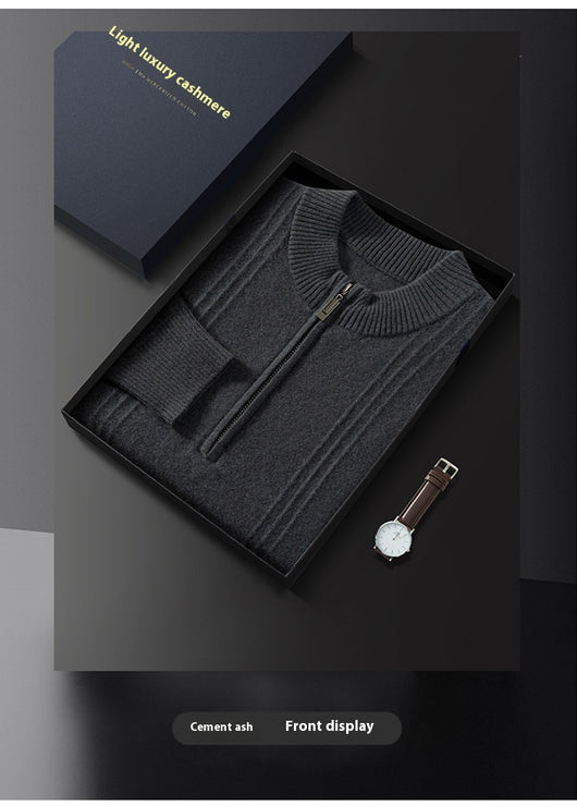 Suéter Ejecutivo de Lana con Cierre y Cuello Alto para Hombre - Tallas Grandes Otoño Invierno - Image 22