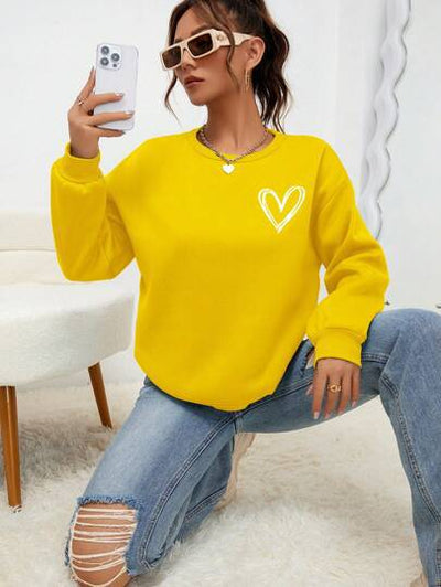Sudadera Oversize con Estampado de Corazón y Hombros Caídos - Image 9