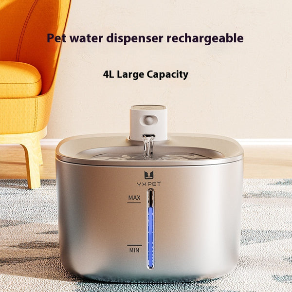 Bebedero Automático para Gatos Inteligente de Acero Inoxidable con Carga Inalámbrica