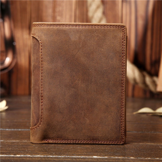 Billetera Vertical de Cuero Genuino Estilo Retro para Hombre - Image 2