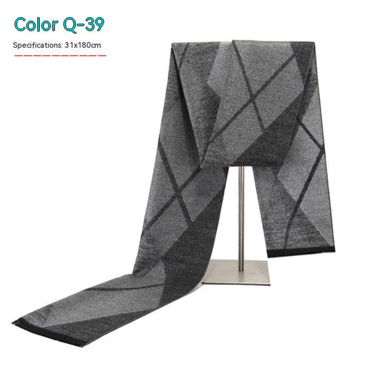 Bufanda de Invierno Rayada en Cashmira Artificial para Hombre - Image 39