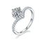 Fashion V-shaped 1 Carat Moissanite Ring Korean Hot Estilo Plateado US4.5