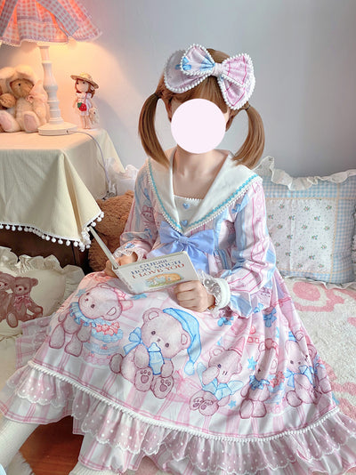 Vestido Lolita Soft Girl Osito Soñador de Manga Larga - Image 13