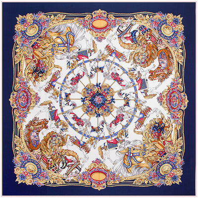 Pañuelo de Seda Estampado Floral Grande con Protección Solar - Image 7