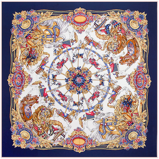 Pañuelo de Seda Estampado Floral Grande con Protección Solar - Image 7