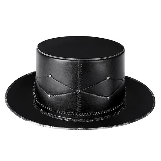Sombrero de Copa Calavera Mágica en Cuero PU Negro - Accesorios de Foto para Mujer - Image 17