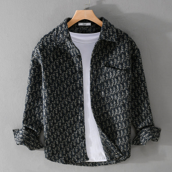 Chaqueta Camisa Casual Gruesa de Manga Larga para Hombre