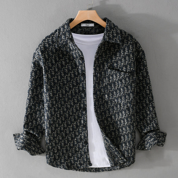 Chaqueta Camisa Casual Gruesa de Manga Larga para Hombre